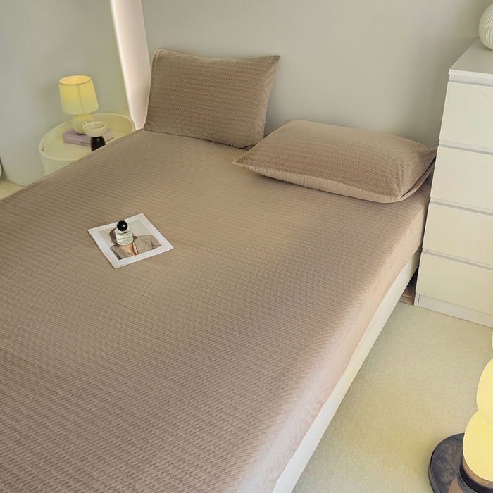 91家纺网 家纺一手货源 找家纺 小叮当家纺仓储工厂店 2025新款韩国绒阳离子绒单件床笠单品床笠单床笠 阳离子绒-卡其