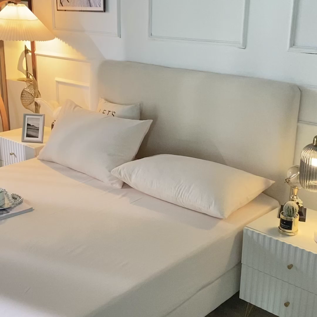 91家纺网 家纺一手货源 找家纺 （总）蓝邻家纺 2025新款全棉纯棉磨毛简约系列单床笠