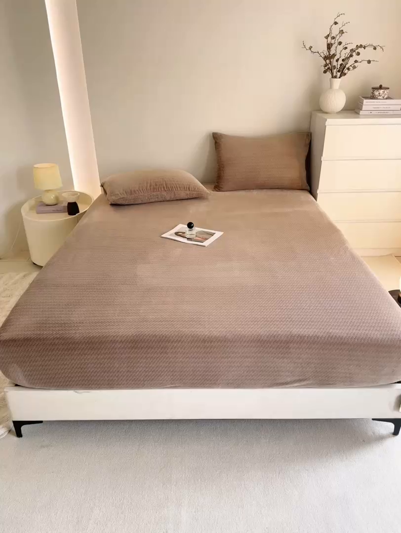 91家纺网 家纺一手货源 找家纺 小叮当家纺仓储工厂店 2025新款韩国绒阳离子绒单件床笠单品床笠单床笠 阳离子绒-卡其