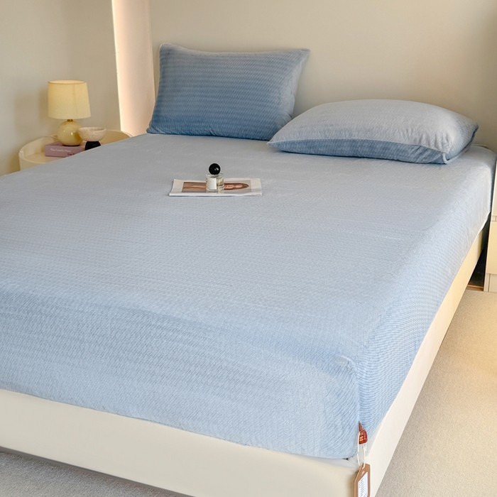 91家纺网 家纺一手货源 找家纺 小叮当家纺仓储工厂店 2025新款韩国绒阳离子绒单件床笠单品床笠单床笠 阳离子绒-蓝色