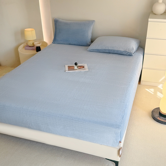 91家纺网 家纺一手货源 找家纺 小叮当家纺仓储工厂店 2025新款韩国绒阳离子绒单件床笠单品床笠单床笠 阳离子绒-蓝色