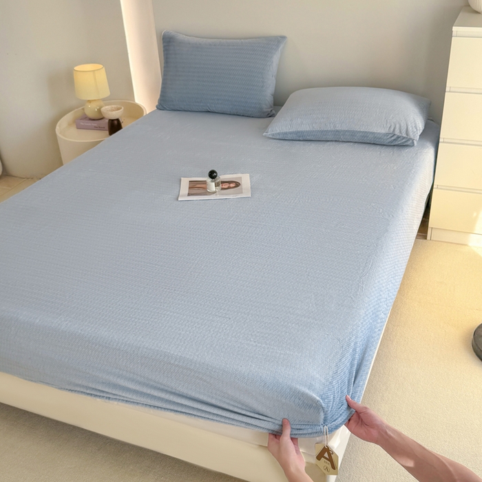 91家纺网 家纺一手货源 找家纺 小叮当家纺仓储工厂店 2025新款韩国绒阳离子绒单件床笠单品床笠单床笠 阳离子绒-蓝色