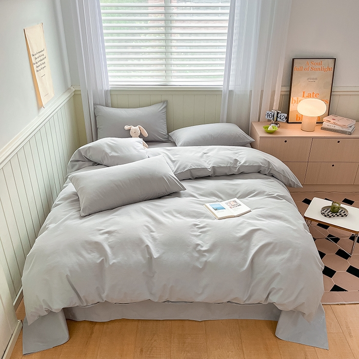 91家纺网 家纺一手货源 找家纺 （总）蓝邻家纺 2025新款全棉纯棉磨毛简约系列单被套