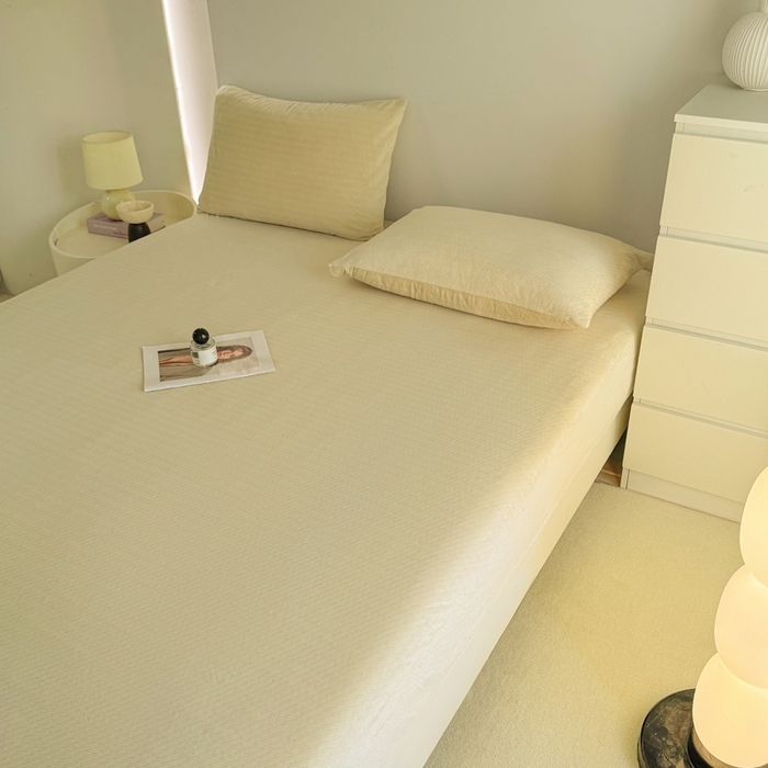 91家纺网 家纺一手货源 找家纺 小叮当家纺仓储工厂店 2025新款韩国绒阳离子绒单件床笠单品床笠单床笠 阳离子绒-奶油黄
