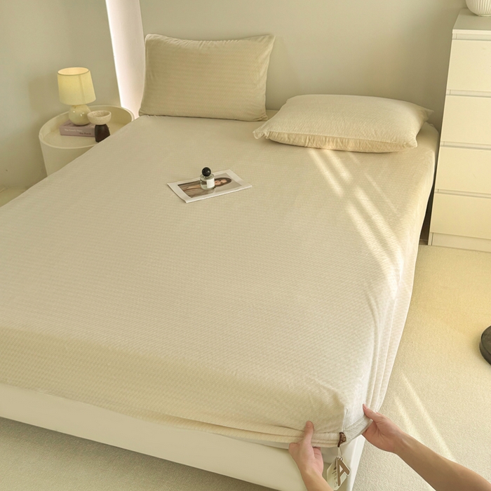 91家纺网 家纺一手货源 找家纺 小叮当家纺仓储工厂店 2025新款韩国绒阳离子绒单件床笠单品床笠单床笠 阳离子绒-奶油黄