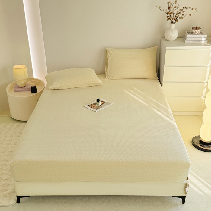 91家纺网 家纺一手货源 找家纺 小叮当家纺仓储工厂店 2025新款韩国绒阳离子绒单件床笠单品床笠单床笠 阳离子绒-奶油黄