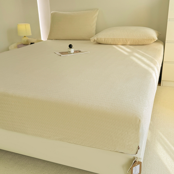 91家纺网 家纺一手货源 找家纺 小叮当家纺仓储工厂店 2025新款韩国绒阳离子绒单件床笠单品床笠单床笠 阳离子绒-奶油黄