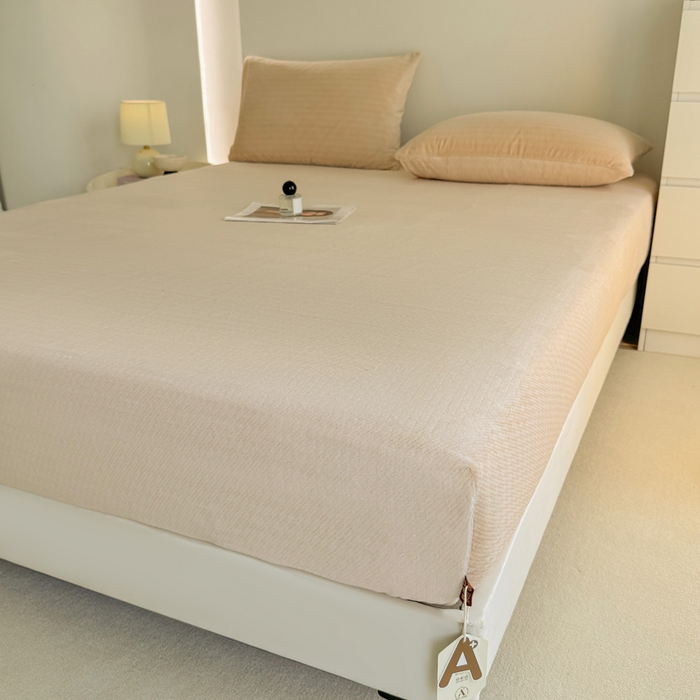 91家纺网 家纺一手货源 找家纺 小叮当家纺仓储工厂店 2025新款韩国绒阳离子绒单件床笠单品床笠单床笠 阳离子绒-杏色