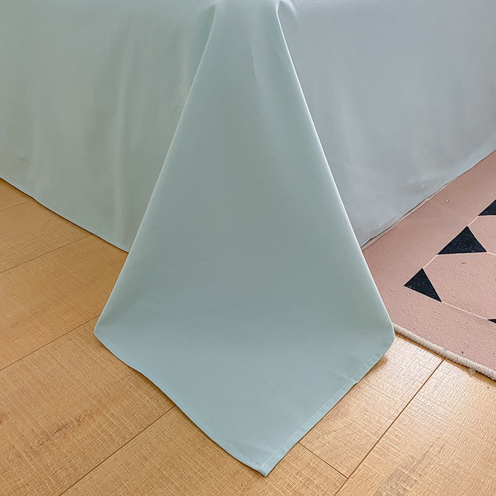 91家纺网 家纺一手货源 找家纺 蓝邻家纺 2025新款全棉纯棉磨毛简约系列四件套 水蓝