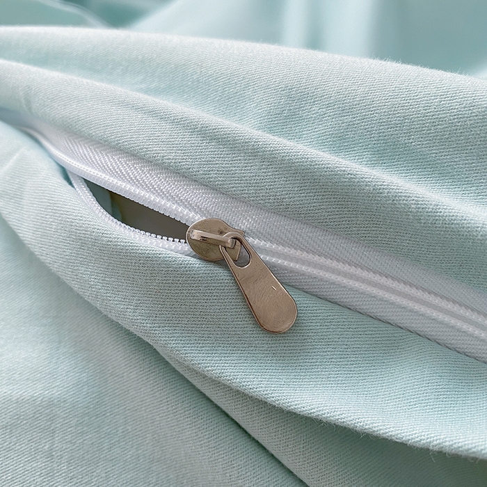 91家纺网 家纺一手货源 找家纺 蓝邻家纺 2025新款全棉纯棉磨毛简约系列四件套 水蓝