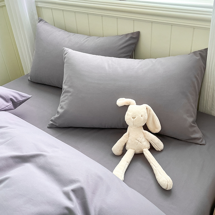 91家纺网 家纺一手货源 找家纺 蓝邻家纺 2025新款全棉纯棉磨毛简约系列四件套 蓝莓