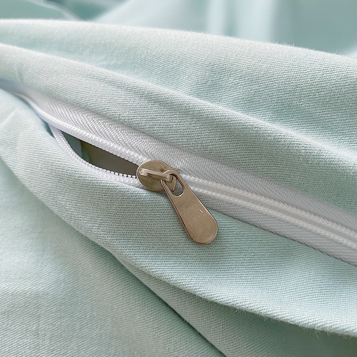 91家纺网 家纺一手货源 找家纺 蓝邻家纺 2025新款全棉纯棉磨毛简约系列四件套 冰海蓝