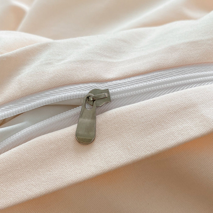 91家纺网 家纺一手货源 找家纺 蓝邻家纺 2025新款全棉纯棉磨毛简约系列四件套 白桃麻薯