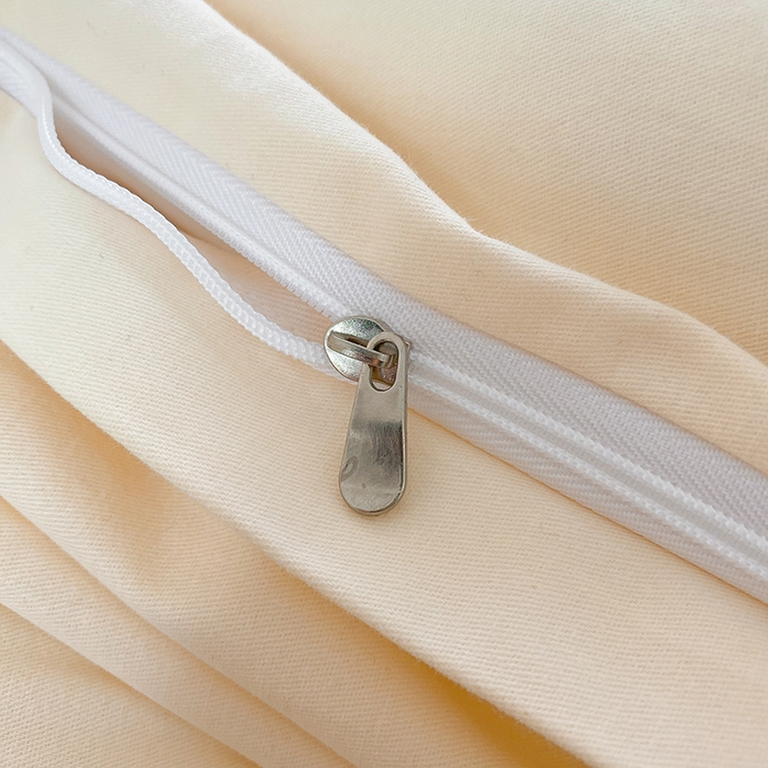 91家纺网 家纺一手货源 找家纺 蓝邻家纺 2025新款全棉纯棉磨毛简约系列四件套 奶油黄