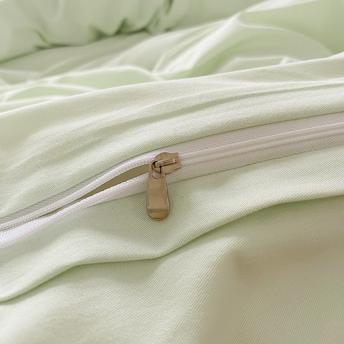 91家纺网 家纺一手货源 找家纺 蓝邻家纺 2025新款全棉纯棉磨毛简约系列四件套 清新绿