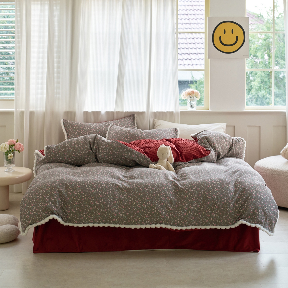 91家纺网 家纺一手货源 找家纺 （总）洋铭区（原狠狠爱） 2025秋冬双层纱毛球球+豆豆绒四件套系列