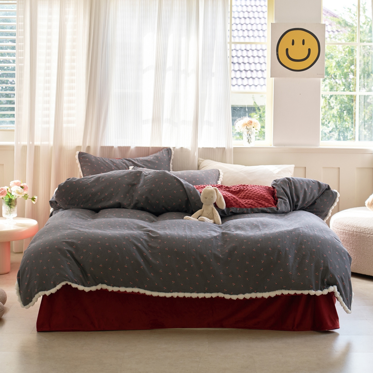 91家纺网 家纺一手货源 找家纺 （总）洋铭区（原狠狠爱） 2025秋冬双层纱毛球球+豆豆绒四件套系列