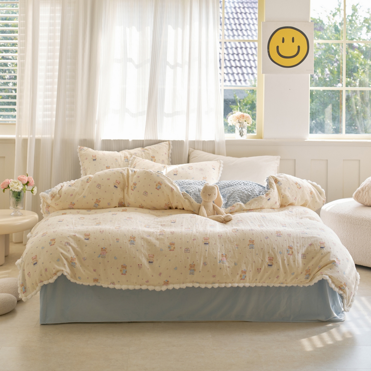 91家纺网 家纺一手货源 找家纺 （总）洋铭区（原狠狠爱） 2025秋冬双层纱毛球球+豆豆绒四件套系列