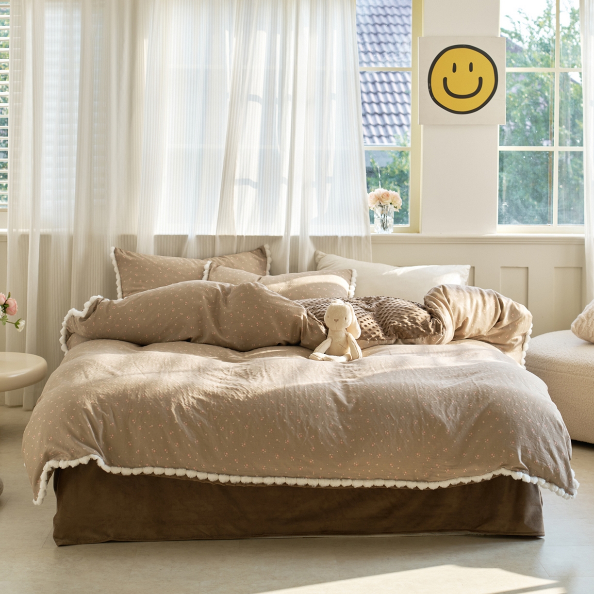 91家纺网 家纺一手货源 找家纺 （总）洋铭区（原狠狠爱） 2025秋冬双层纱毛球球+豆豆绒四件套系列