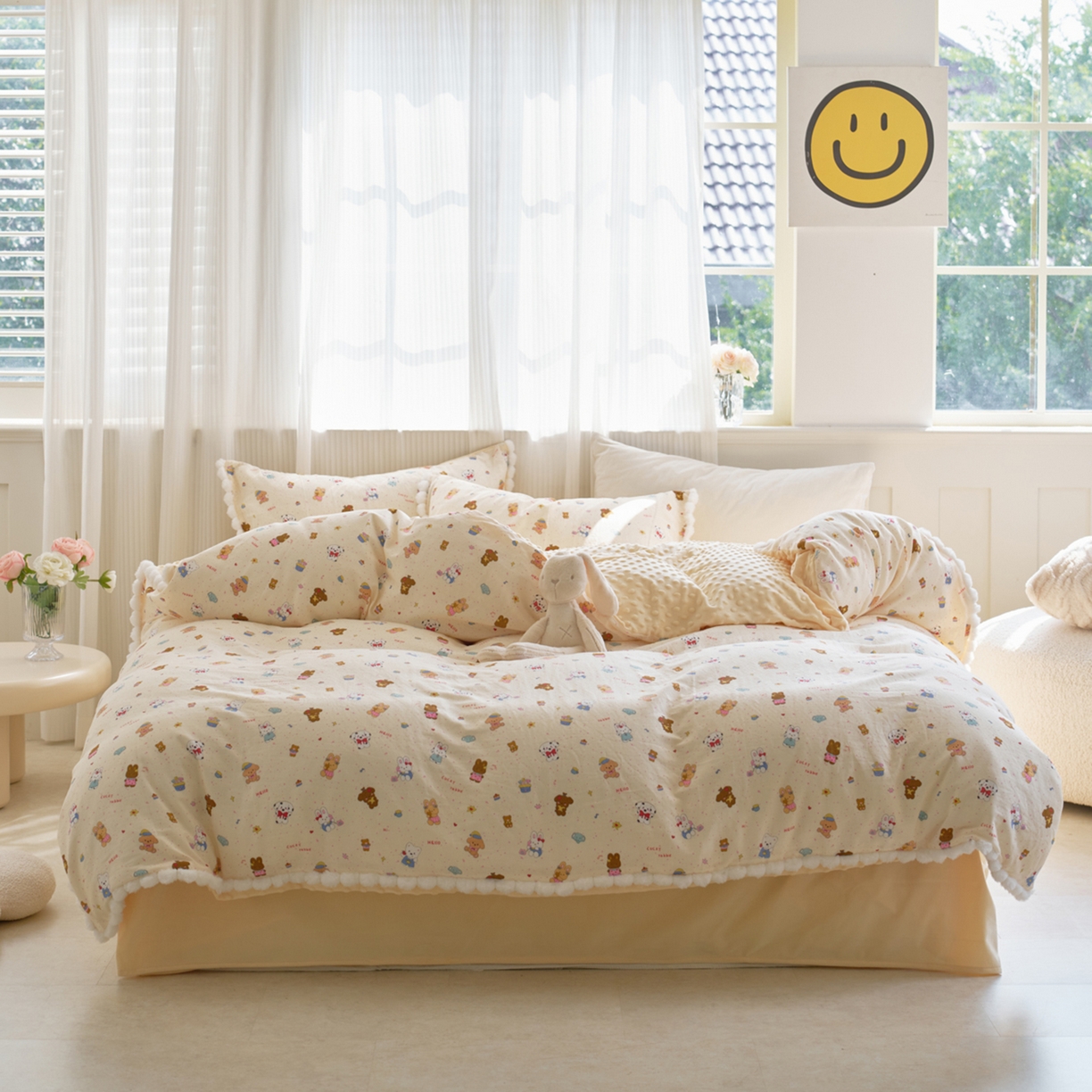 91家纺网 家纺一手货源 找家纺 （总）洋铭区（原狠狠爱） 2025秋冬双层纱毛球球+豆豆绒四件套系列