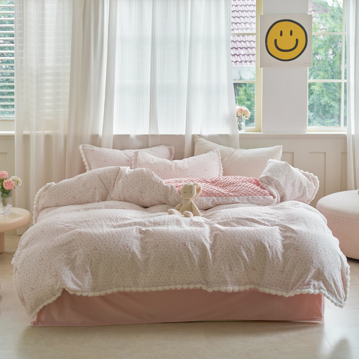 91家纺网 家纺一手货源 找家纺 （总）洋铭区（原狠狠爱） 2025秋冬双层纱毛球球+豆豆绒四件套系列