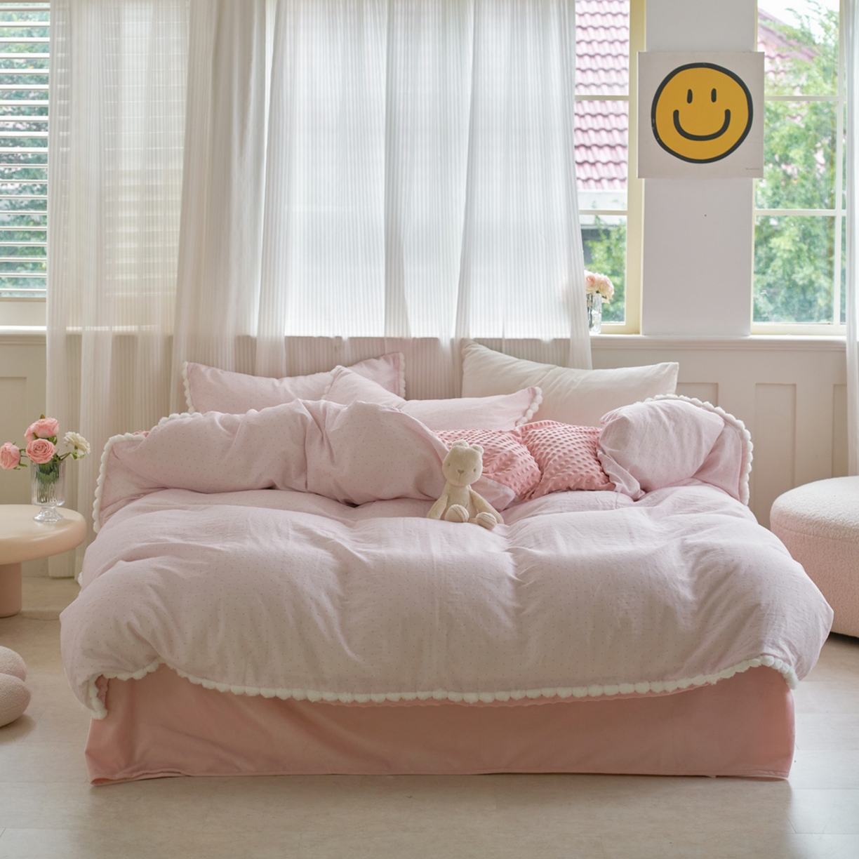 91家纺网 家纺一手货源 找家纺 （总）洋铭区（原狠狠爱） 2025秋冬双层纱毛球球+豆豆绒四件套系列