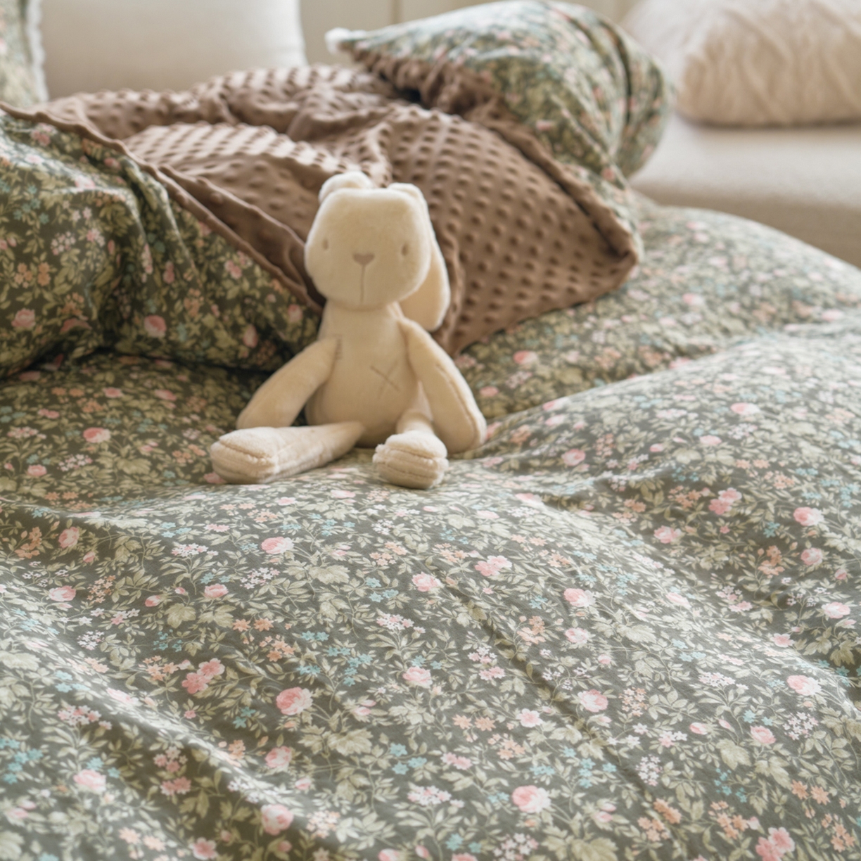 91家纺网 家纺一手货源 找家纺 洋铭区（原狠狠爱） 2025秋冬双层纱毛球球+豆豆绒四件套系列 秘密花园