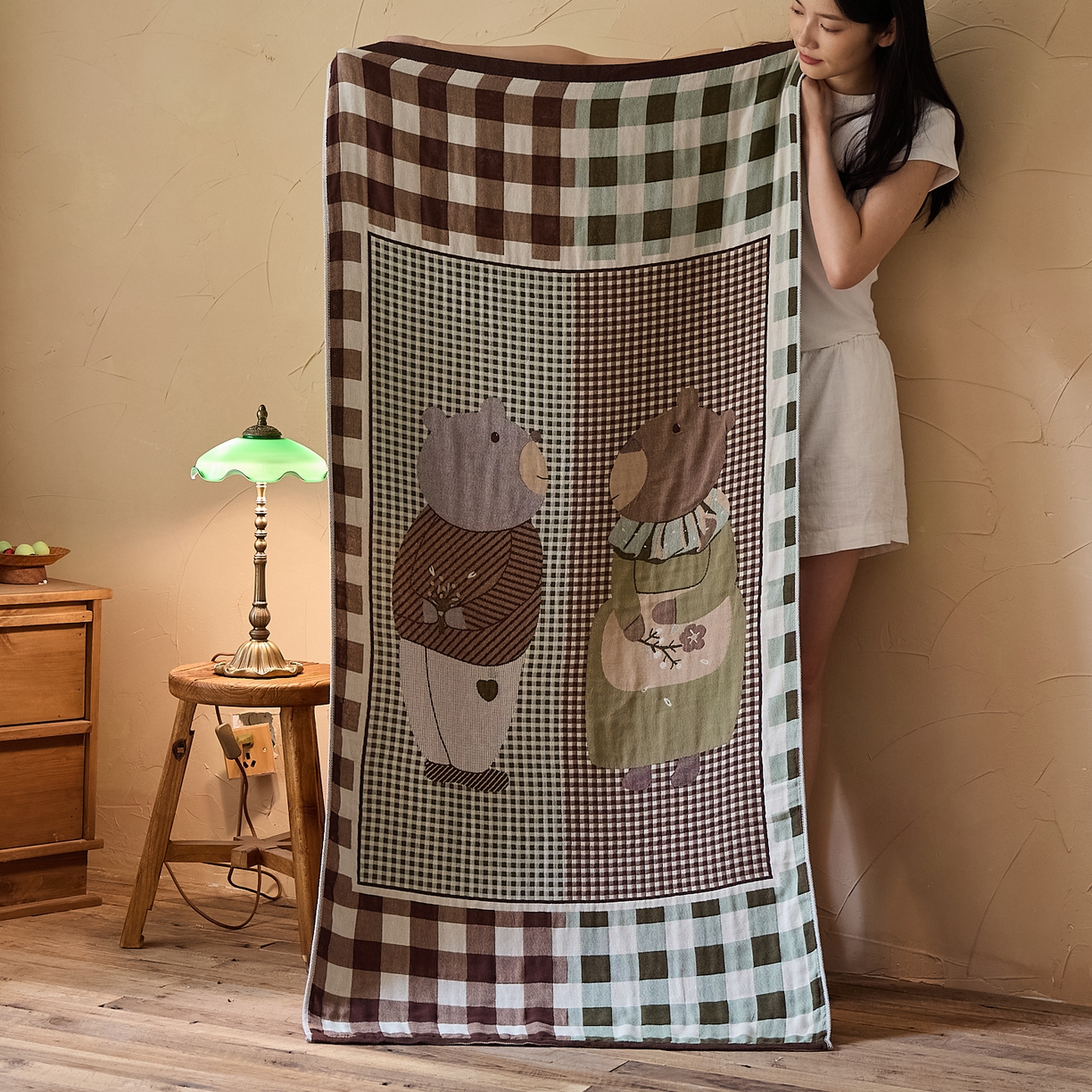 91家纺网 家纺一手货源 找家纺 （总）沐瑟家纺 2025新款卡通A类全棉四层纱布浴巾加大毛巾-第五组