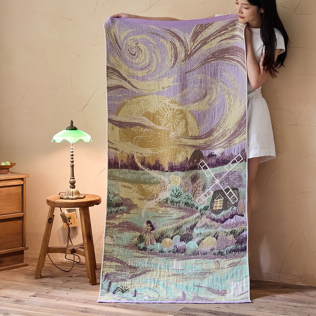 91家纺网 家纺一手货源 找家纺 （总）沐瑟家纺 2025新款卡通A类全棉四层纱布浴巾加大毛巾-第五组