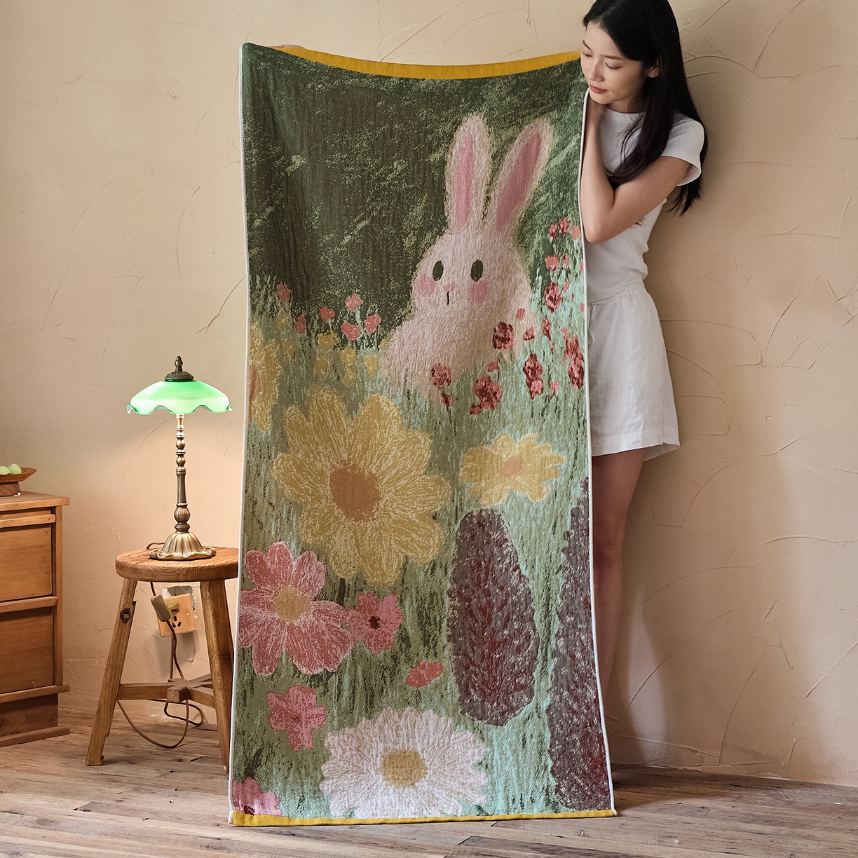 91家纺网 家纺一手货源 找家纺 （总）沐瑟家纺 2025新款卡通A类全棉四层纱布浴巾加大毛巾-第五组