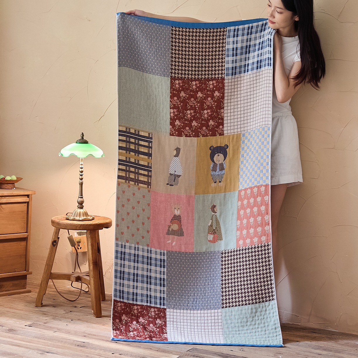 91家纺网 家纺一手货源 找家纺 （总）沐瑟家纺 2025新款卡通A类全棉四层纱布浴巾加大毛巾-第五组