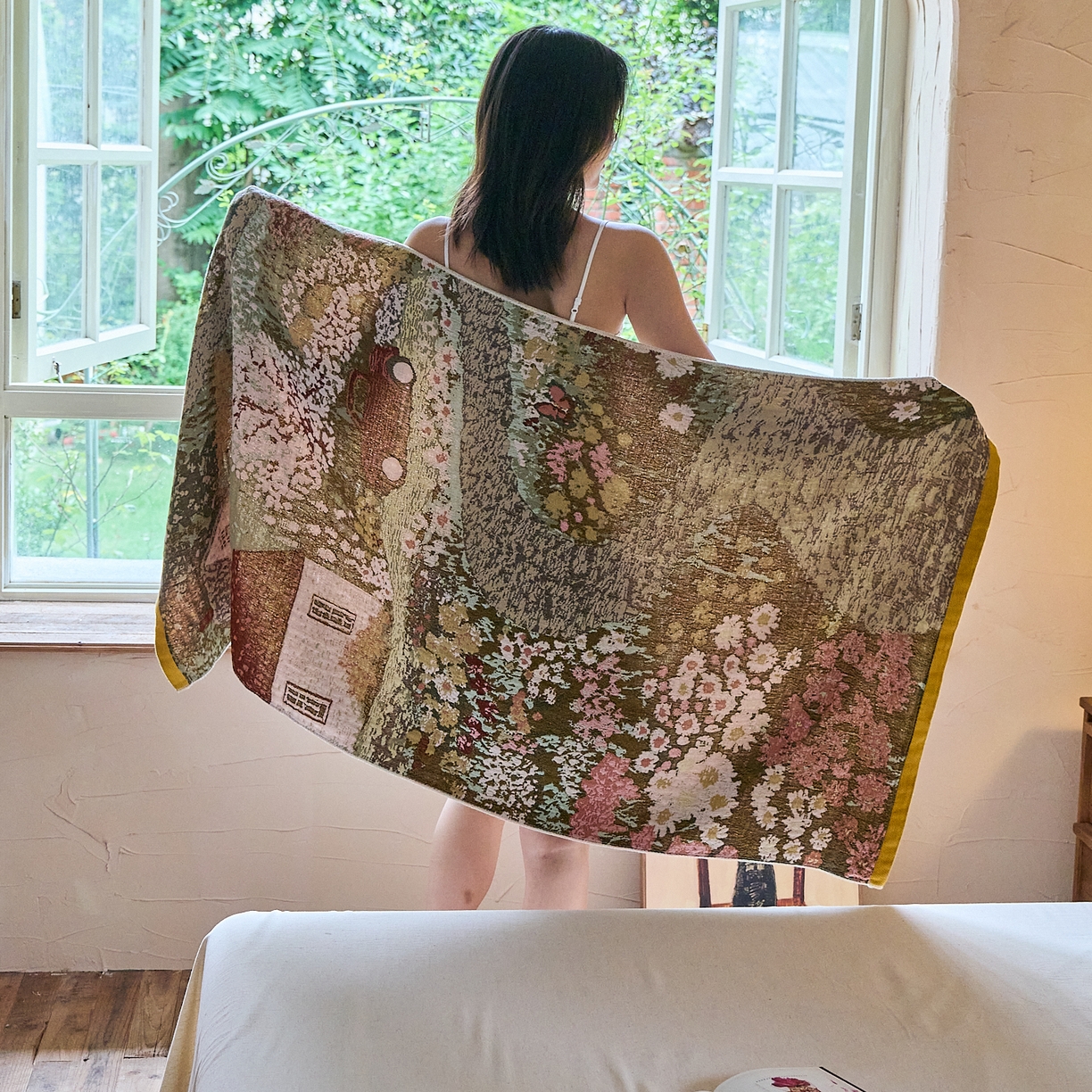 91家纺网 家纺一手货源 找家纺 沐瑟家纺 2025新款卡通A类全棉四层纱布浴巾加大毛巾-第五组 童话镇 150*75cm