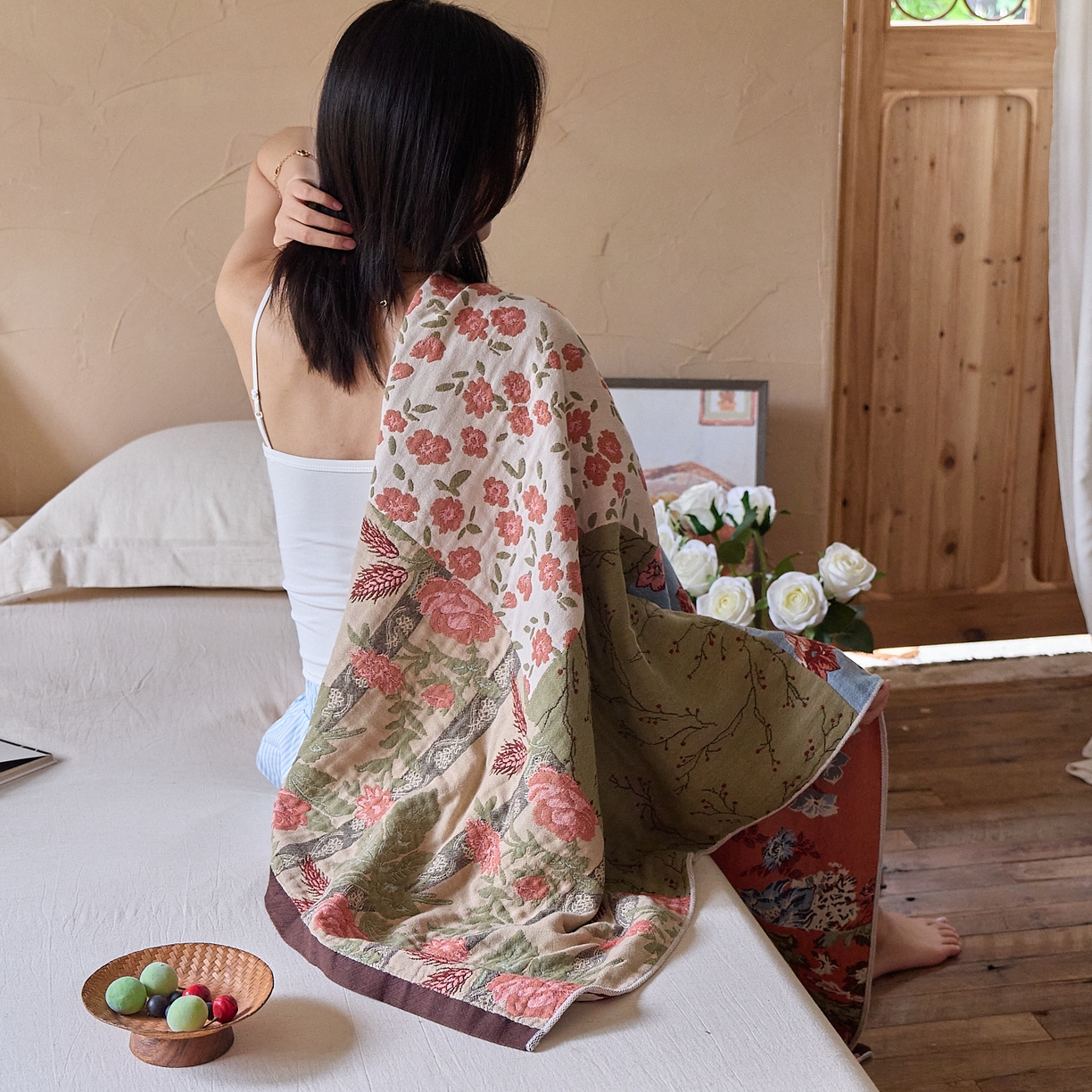 91家纺网 家纺一手货源 找家纺 （总）沐瑟家纺 2025新款卡通A类全棉四层纱布浴巾加大毛巾-第五组