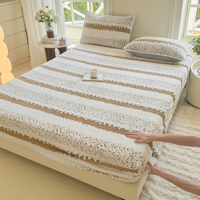 91家纺网 家纺一手货源 找家纺 （总）小叮当家纺仓储工厂店 2025新款提花绵羊绒韩国绒床笠单品床笠床笠单件单床笠