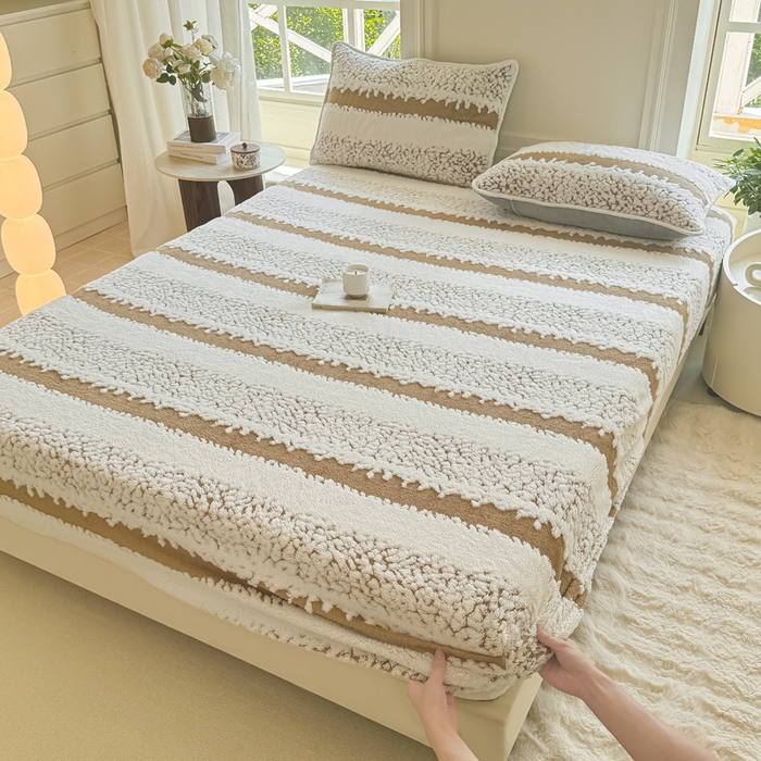 91家纺网 家纺一手货源 找家纺 （总）小叮当家纺仓储工厂店 2025新款提花绵羊绒韩国绒床笠单品床笠床笠单件单床笠