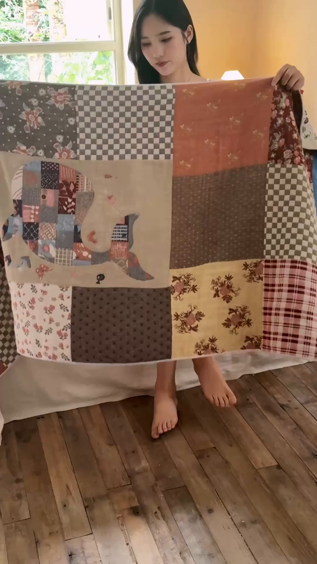 91家纺网 家纺一手货源 找家纺 沐瑟家纺 2025新款卡通A类全棉四层纱布浴巾加大毛巾-第五组 贴布鲸鱼 150*75cm