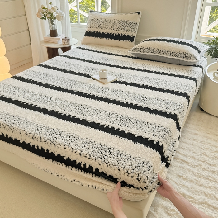 91家纺网 家纺一手货源 找家纺 小叮当家纺仓储工厂店 2025新款提花绵羊绒韩国绒床笠单品床笠床笠单件单床笠 绵羊绒-黑曜