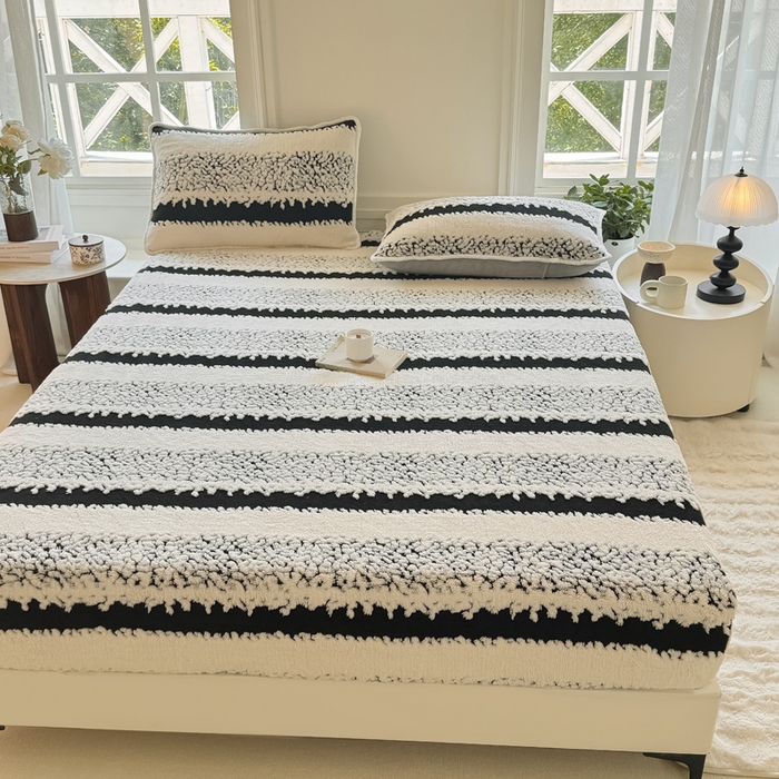 91家纺网 家纺一手货源 找家纺 小叮当家纺仓储工厂店 2025新款提花绵羊绒韩国绒床笠单品床笠床笠单件单床笠 绵羊绒-黑曜