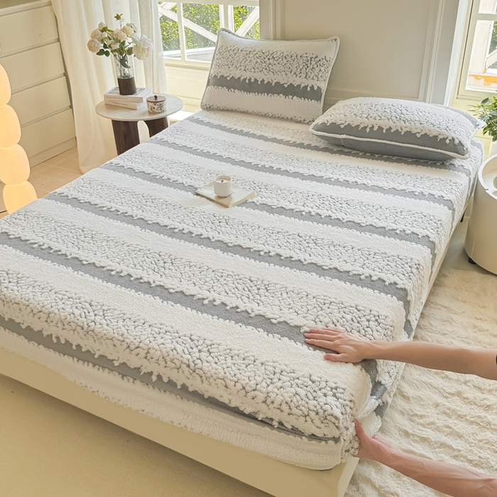 91家纺网 家纺一手货源 找家纺 小叮当家纺仓储工厂店 2025新款提花绵羊绒韩国绒床笠单品床笠床笠单件单床笠 绵羊绒-浅灰