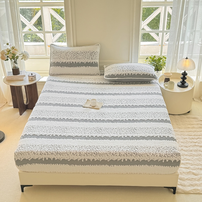 91家纺网 家纺一手货源 找家纺 小叮当家纺仓储工厂店 2025新款提花绵羊绒韩国绒床笠单品床笠床笠单件单床笠 绵羊绒-浅灰