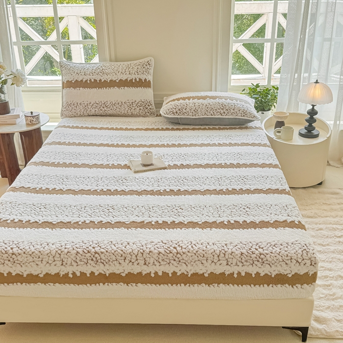 91家纺网 家纺一手货源 找家纺 小叮当家纺仓储工厂店 2025新款提花绵羊绒韩国绒床笠单品床笠床笠单件单床笠 绵羊绒-浅咖