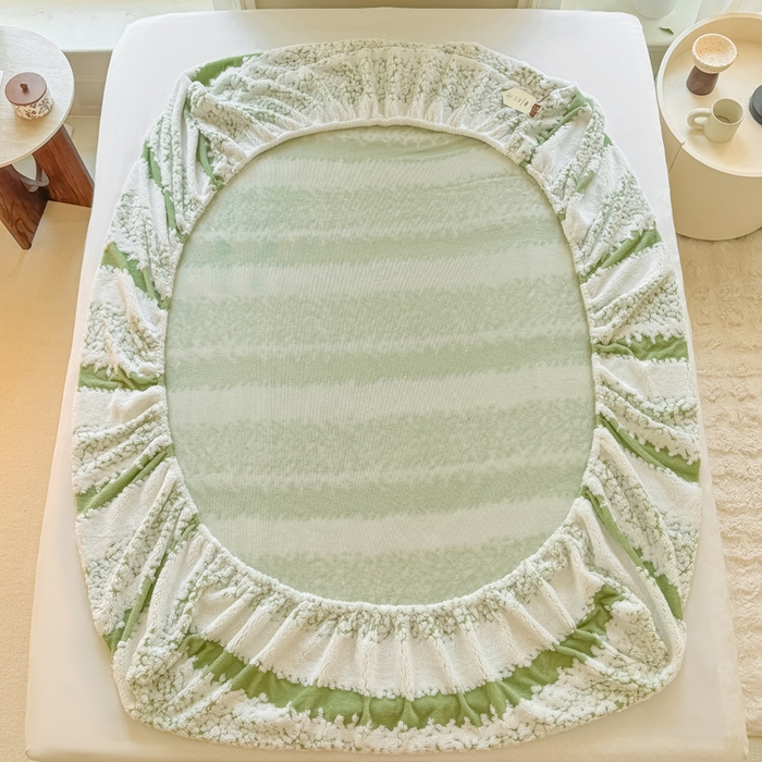 91家纺网 家纺一手货源 找家纺 小叮当家纺仓储工厂店 2025新款提花绵羊绒韩国绒床笠单品床笠床笠单件单床笠 绵羊绒-香草绿