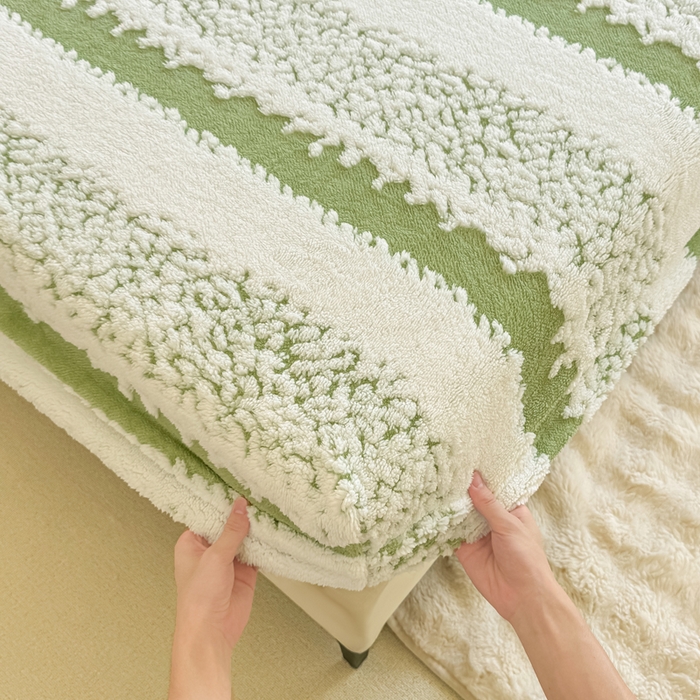 91家纺网 家纺一手货源 找家纺 小叮当家纺仓储工厂店 2025新款提花绵羊绒韩国绒床笠单品床笠床笠单件单床笠 绵羊绒-香草绿