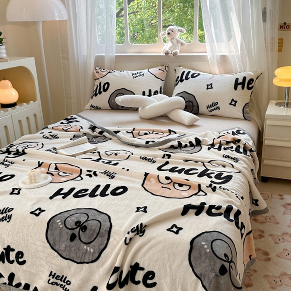 91家纺网 家纺一手货源 找家纺 （总）宅部落 2025新款牛奶绒印花毛毯毯子300克云貂绒盖毯