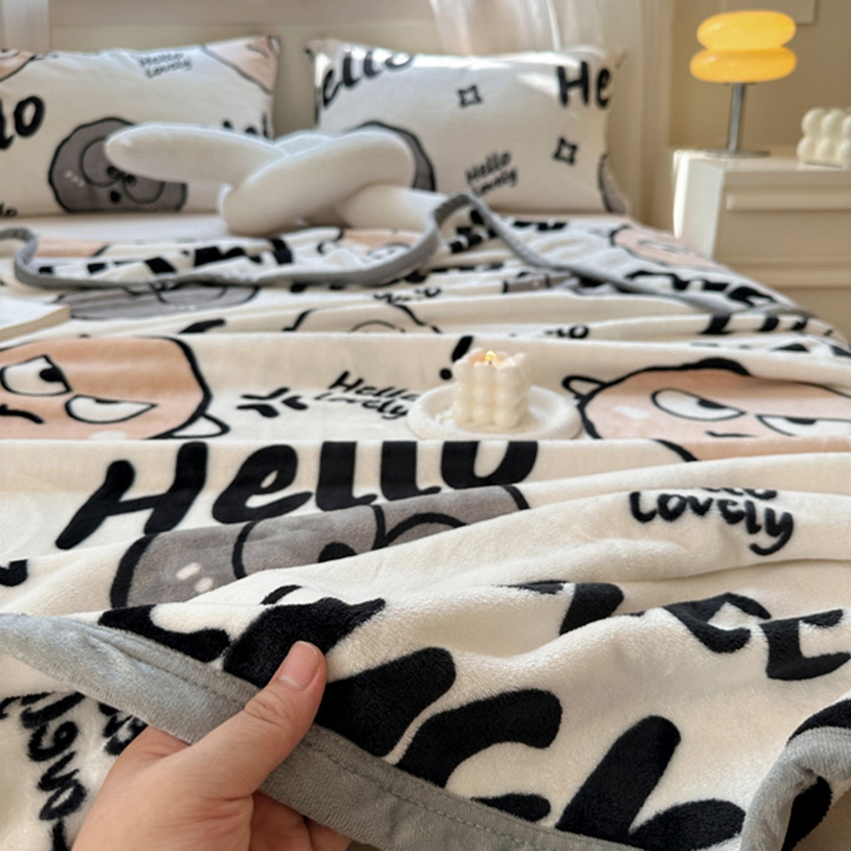 91家纺网 家纺一手货源 找家纺 宅部落 2025新款牛奶绒印花毛毯毯子300克云貂绒盖毯 愤怒的小煤球