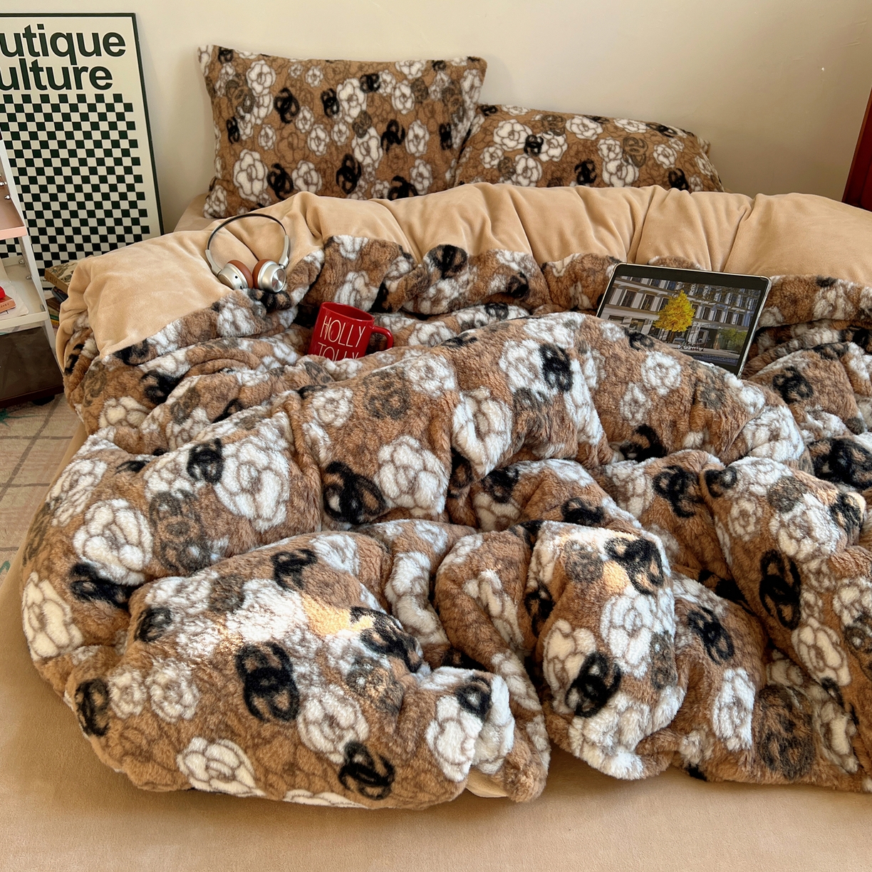 91家纺网 家纺一手货源 找家纺 （总）六巷胡同 2025新款韩系INS博主风40S全棉色织提花四件套