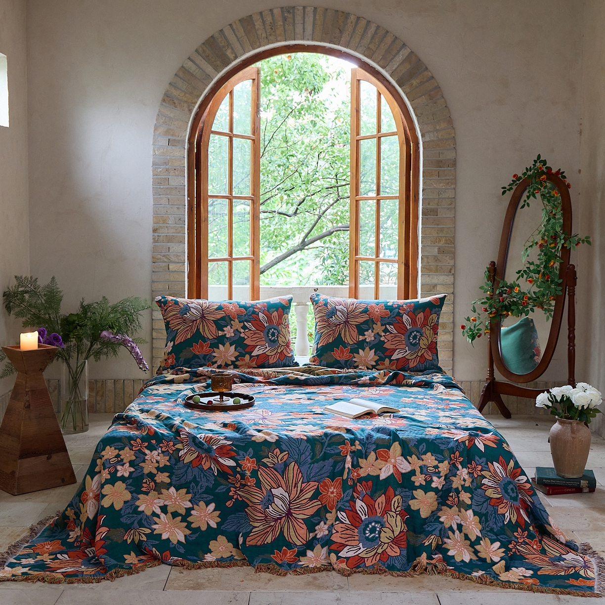 91家纺网 家纺一手货源 找家纺 （总）沐瑟家纺 2025新款亲肤柔软全棉纱布中国风盖毯毯子