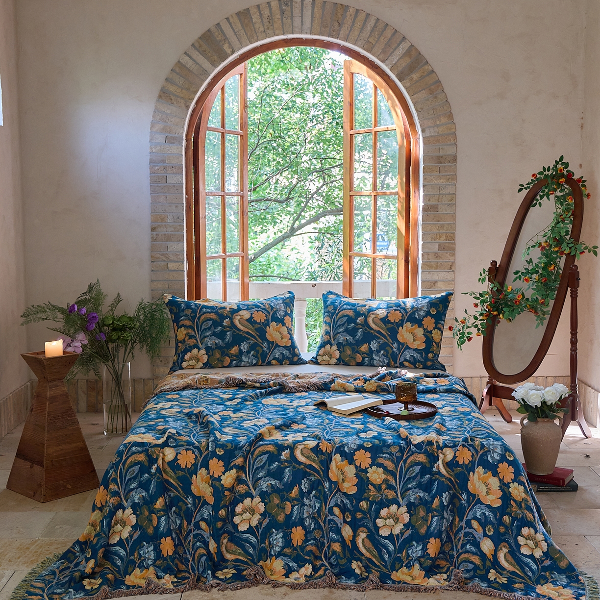 91家纺网 家纺一手货源 找家纺 （总）沐瑟家纺 2025新款亲肤柔软全棉纱布中国风盖毯毯子