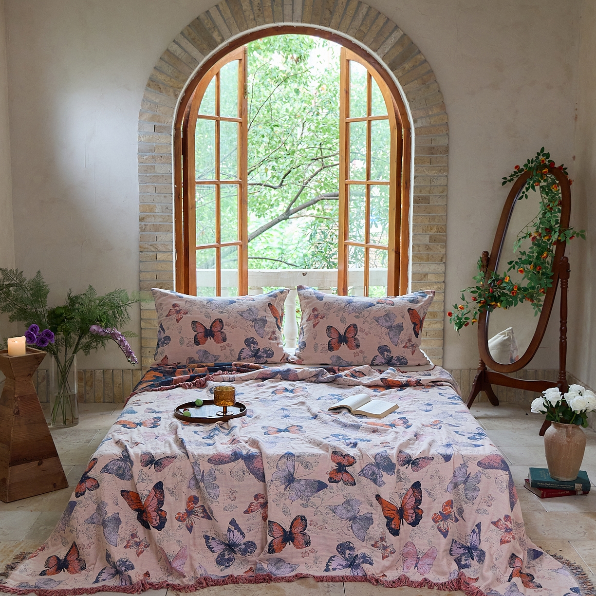 91家纺网 家纺一手货源 找家纺 （总）沐瑟家纺 2025新款亲肤柔软全棉纱布中国风盖毯毯子