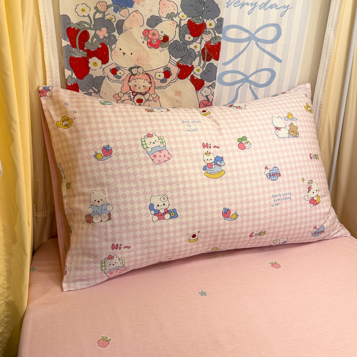 91家纺网 家纺一手货源 找家纺 （总）简宜家居（朝初家纺） 2025新款全棉12868斜纹卡通花卉学生三件套四件套